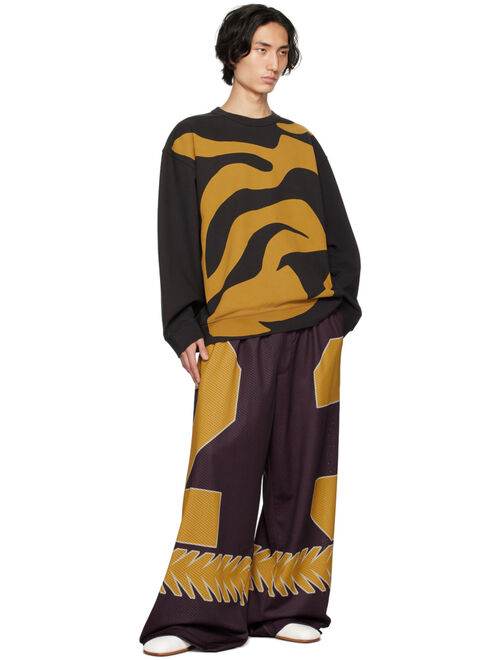 Dries Van Noten Brown Screen-Printed Sweatshirt