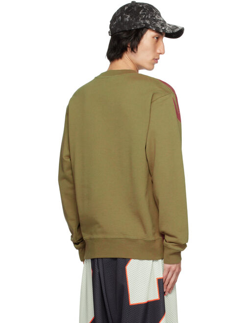 Dries Van Noten Khaki Screen-Printed Sweatshirt