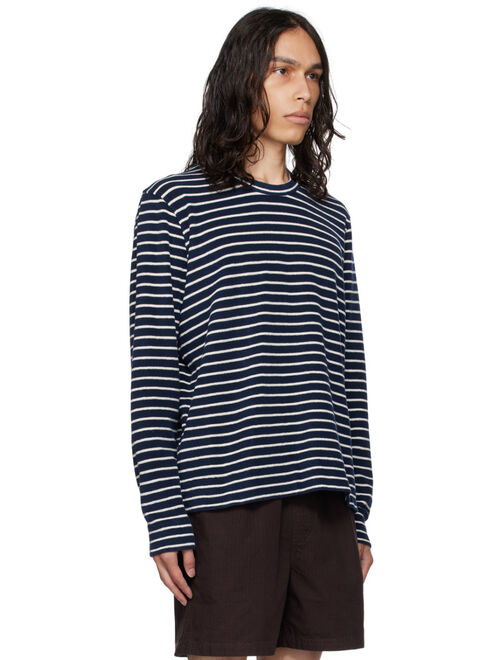 YMC Navy & White X Sweatshirt