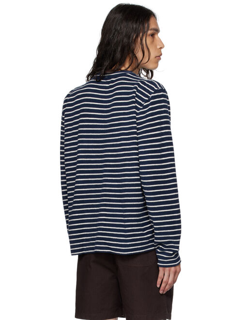 YMC Navy & White X Sweatshirt