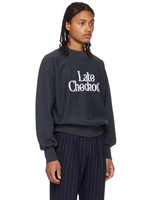 Late Checkout Navy Crewneck Sweatshirt