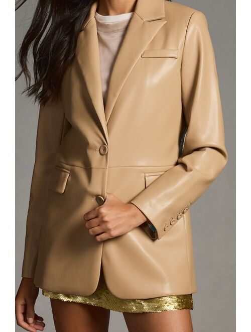 Dolan Left Coast DOLAN Faux Leather Boyfriend Blazer