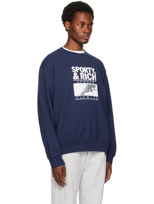 Sporty & Rich Navy 'Motion Club' Sweatshirt