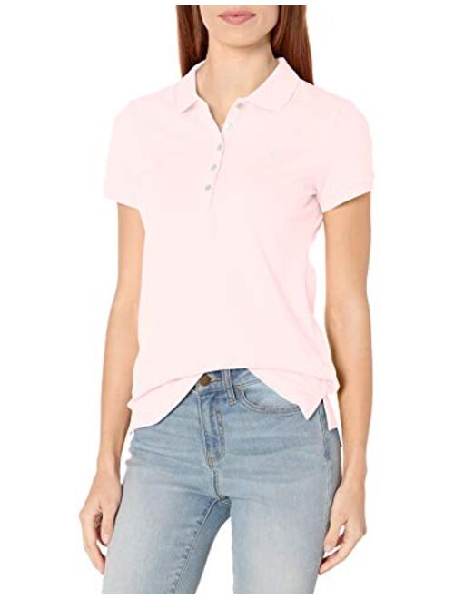 Nautica Women's 5-Button Short Sleeve Cotton Polo Shirt