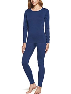 Women's Winter Thermal Underwear Long Johns Set, Top & Bottom for Cold Weather, Warm Base Layer