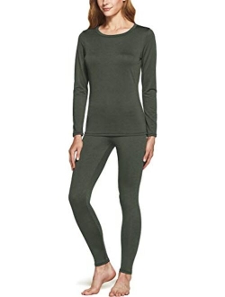 Women's Winter Thermal Underwear Long Johns Set, Top & Bottom for Cold Weather, Warm Base Layer