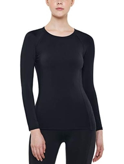 1 or 3 Pack Women's Thermal Long Sleeve Tops, Winter Fleece Lined Crew Neck Shirts, Lightweight Compression Base Layer