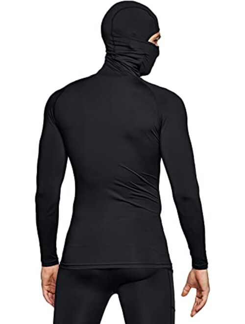 ATHLIO Men's Thermal Compression Shirts with Hoodie, Long Sleeve Winter Sports Base Layer Top, Active Running Shirt