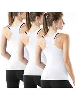 3 Pack Women's Racerback Workout Tank Tops, Running Exercise Gym Shirts, Dry Fit Yoga Athletic Tank Top