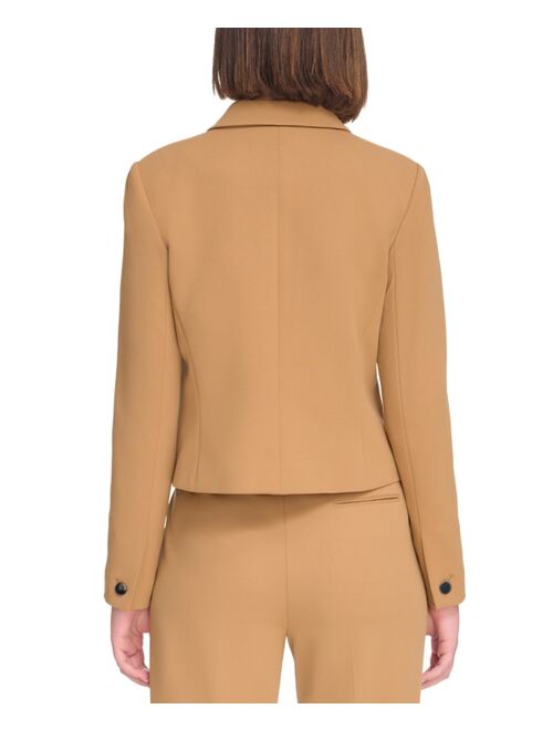 CALVIN KLEIN Petite Scuba-Crepe Open-Front Jacket