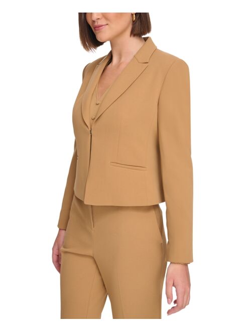 CALVIN KLEIN Petite Scuba-Crepe Open-Front Jacket