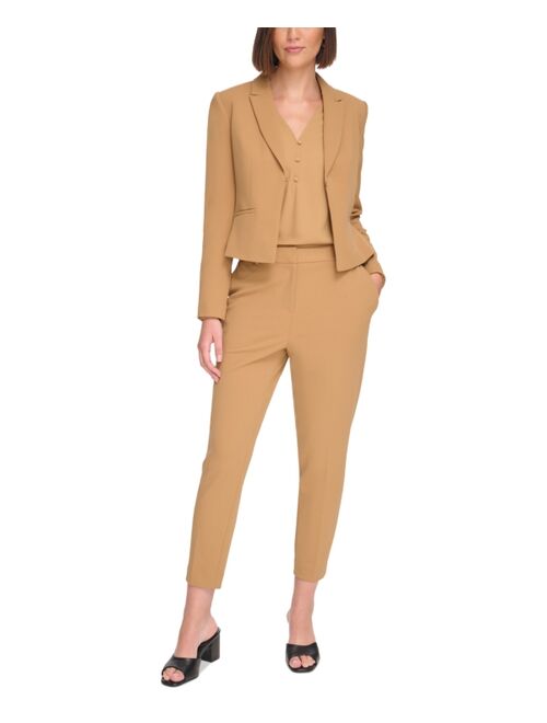 CALVIN KLEIN Petite Scuba-Crepe Open-Front Jacket