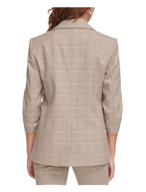 CALVIN KLEIN Petite Ruched 3/4-Sleeve Blazer