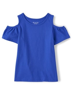 Girls' Short Sleeve Cold Shoulder Tops