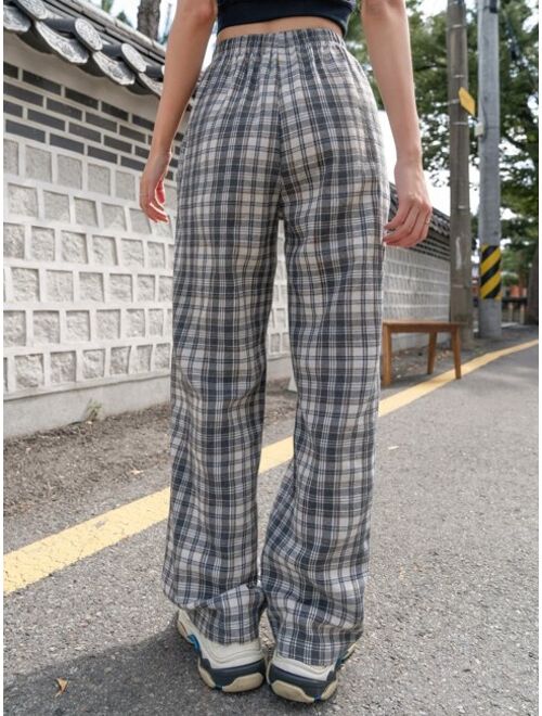 DAZY Plaid Slant Pocket Pants