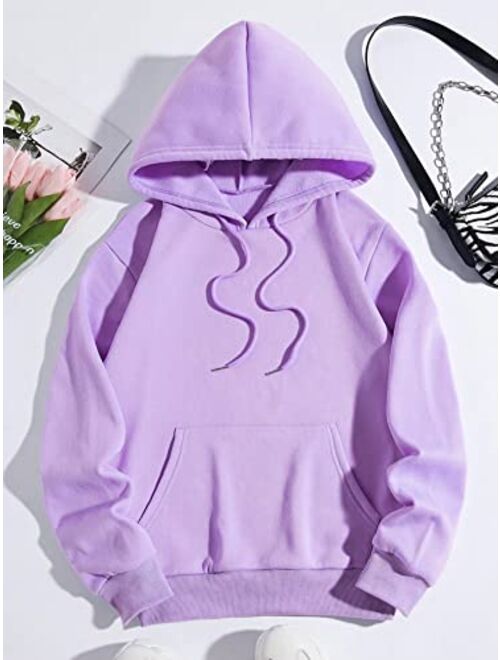 SOLY HUX Women's Graphic Letter Print Drawstring Long Sleeve Hooded Sweatshirt with Pockets