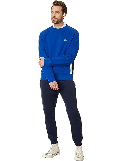 Lacoste Long Sleeve Relaxed Fit Color-Blocked Crew Neck Sweatshirt