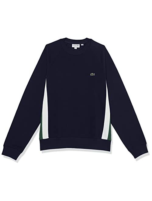 Lacoste Long Sleeve Relaxed Fit Color-Blocked Crew Neck Sweatshirt