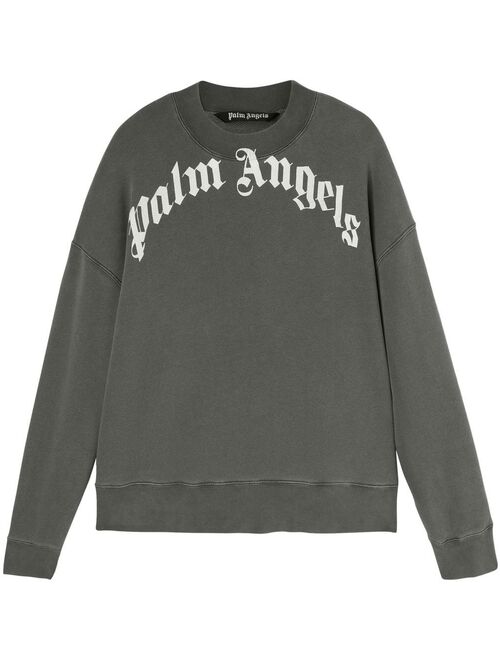 Palm Angels logo-print cotton sweatshirt