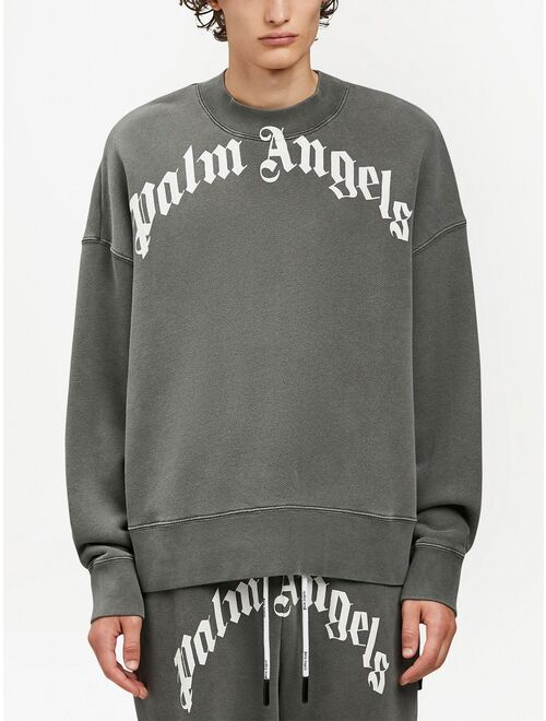 Palm Angels logo-print cotton sweatshirt