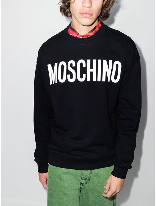 Moschino logo-print cotton sweatshirt