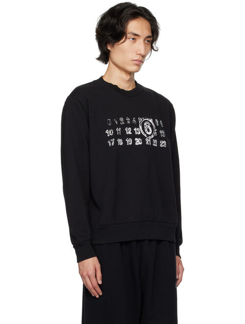 MM6 Maison Margiela Black Printed Sweatshirt