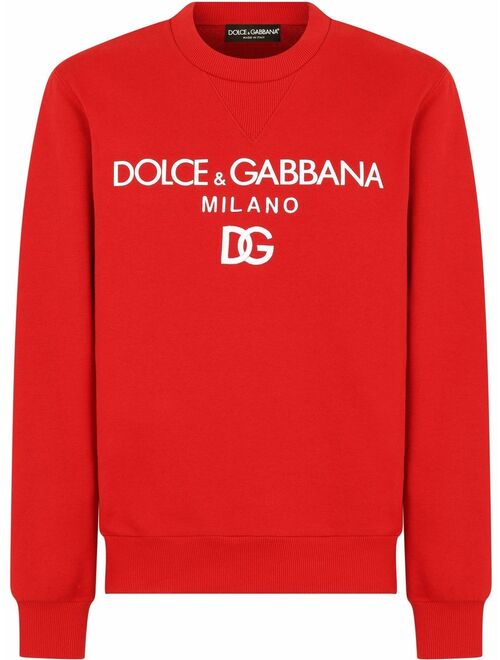 Dolce & Gabbana logo-print crew neck sweatshirt