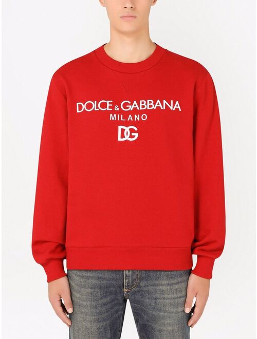 Dolce & Gabbana logo-print crew neck sweatshirt