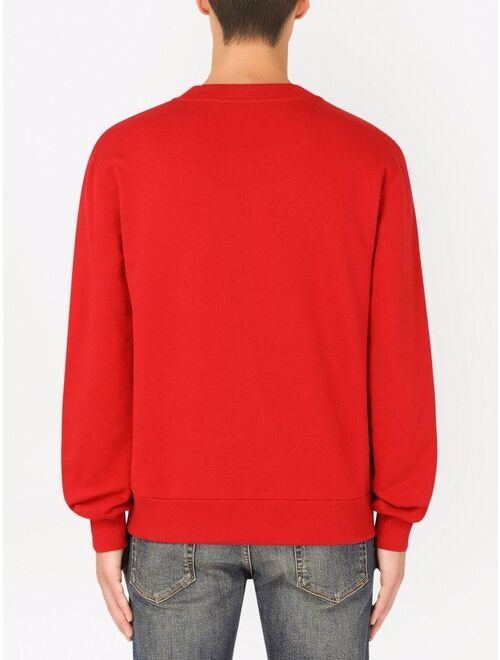 Dolce & Gabbana logo-print crew neck sweatshirt