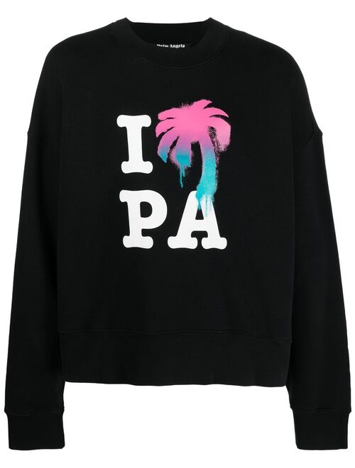 Palm Angels I Love PA crew-neck sweatshirt