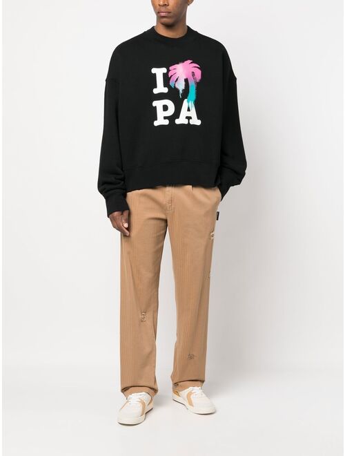 Palm Angels I Love PA crew-neck sweatshirt