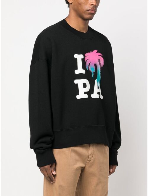 Palm Angels I Love PA crew-neck sweatshirt