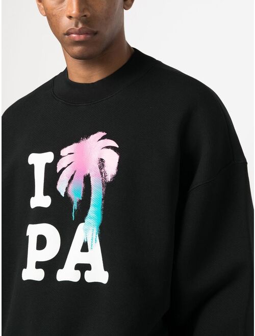 Palm Angels I Love PA crew-neck sweatshirt