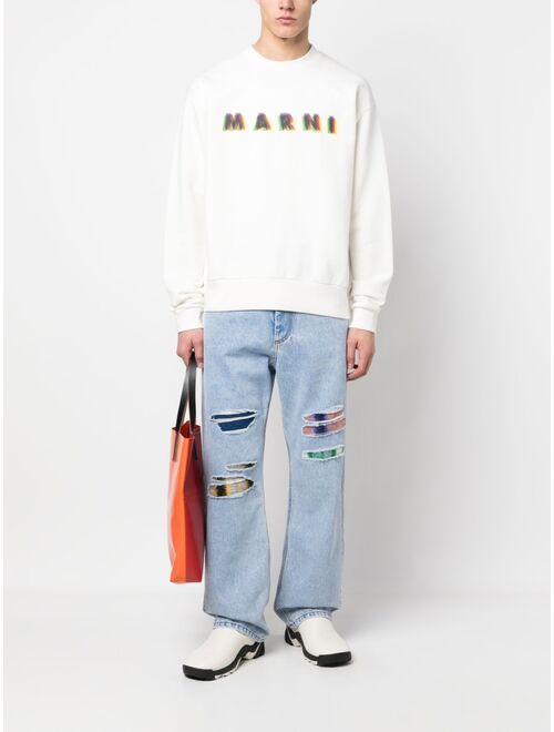 Marni logo-print cotton sweatshirt