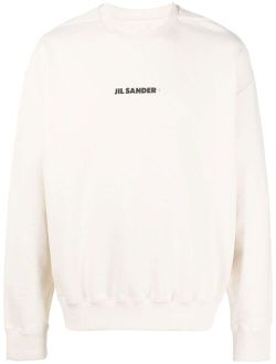 Jil Sander logo-print crew neck sweatshirt