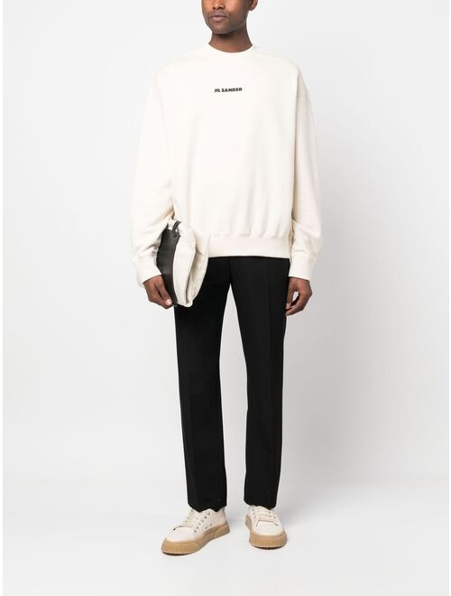 Jil Sander logo-print crew neck sweatshirt