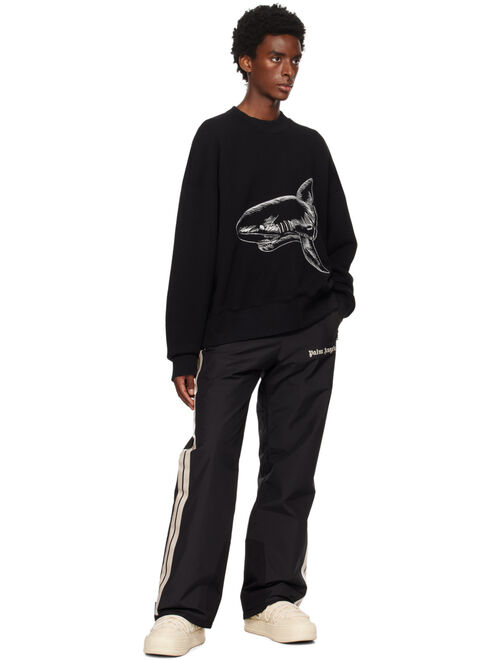 Palm Angels Black Split Shark Sweatshirt