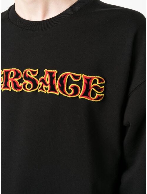 Versace logo-embroidered cotton sweatshirt