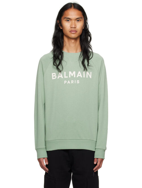 Balmain Green Printed Sweatshirt