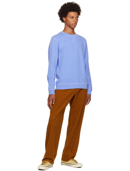 Sunspel Blue V-Stitch Sweatshirt