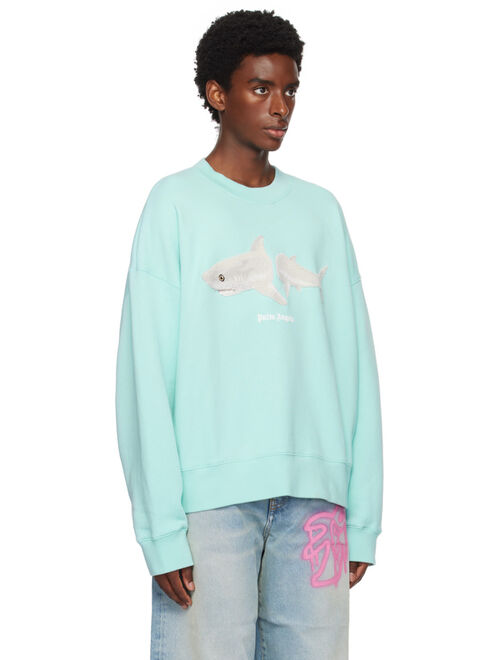 Palm Angels Blue Shark Sweatshirt