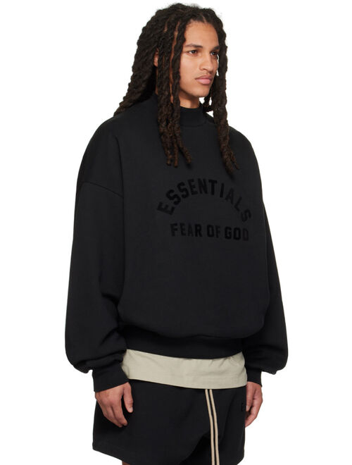 Essentials Black Bonded Sweatshirt