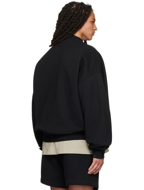 Essentials Black Bonded Sweatshirt