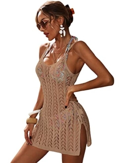 Women's V Neck Sleeveless Cut Out Dress Beach Swimsuit Bikini Cover Up