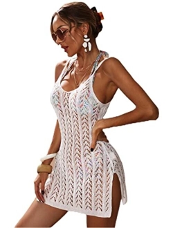 Women's V Neck Sleeveless Cut Out Dress Beach Swimsuit Bikini Cover Up