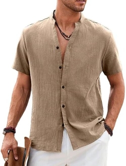 Men's Summer Short Sleeve Button Down Shirt Casual Shirts