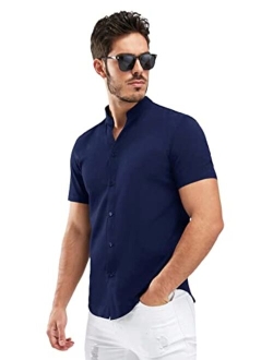 Men's Summer Short Sleeve Button Down Shirt Casual Shirts