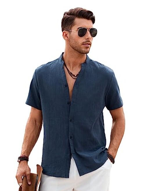 SOLY HUX Men's Summer Short Sleeve Button Down Shirt Casual Shirts