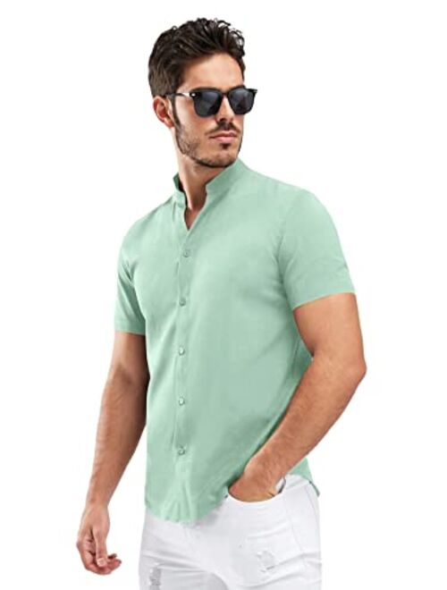 SOLY HUX Men's Summer Short Sleeve Button Down Shirt Casual Shirts