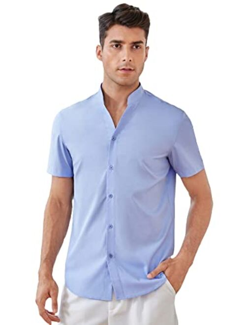 SOLY HUX Men's Summer Short Sleeve Button Down Shirt Casual Shirts